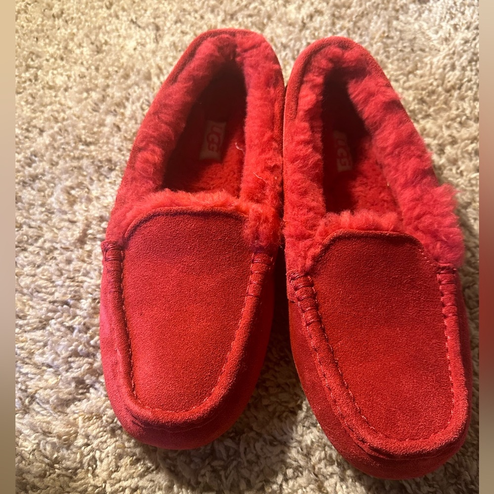 Red Women’s UGG slippers size 9